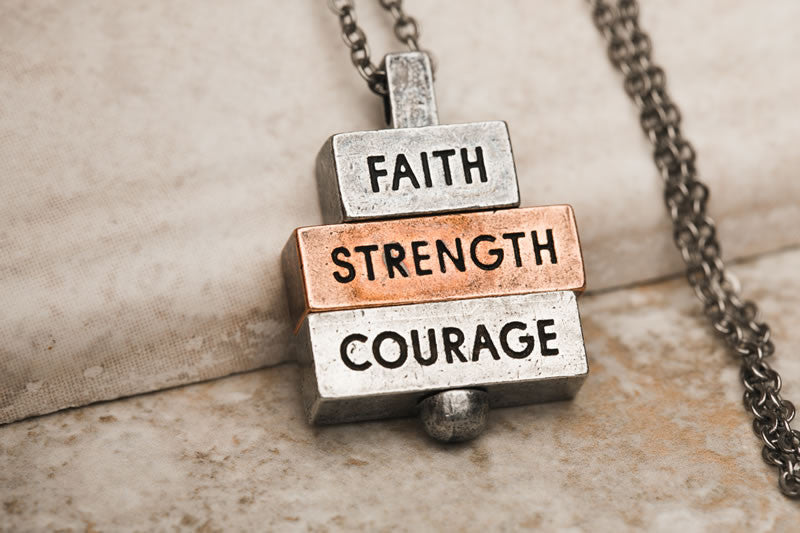 "Faith Strength Courage" 212 west necklace collection