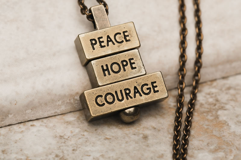 Peace Courage Hope necklaces 212west.com