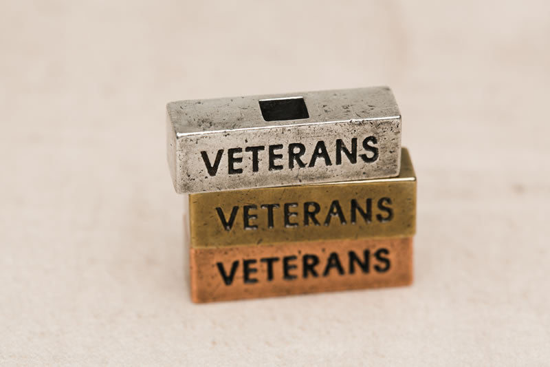 "Veterans" word bricks at 212west.com patriotic personalized necklaces