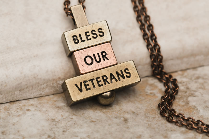 "bless our veterans" - 212west necklaces and personalized pendants