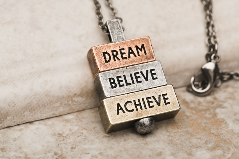 "Dream Believe Achieve" - 212 west  Personalized Necklaces