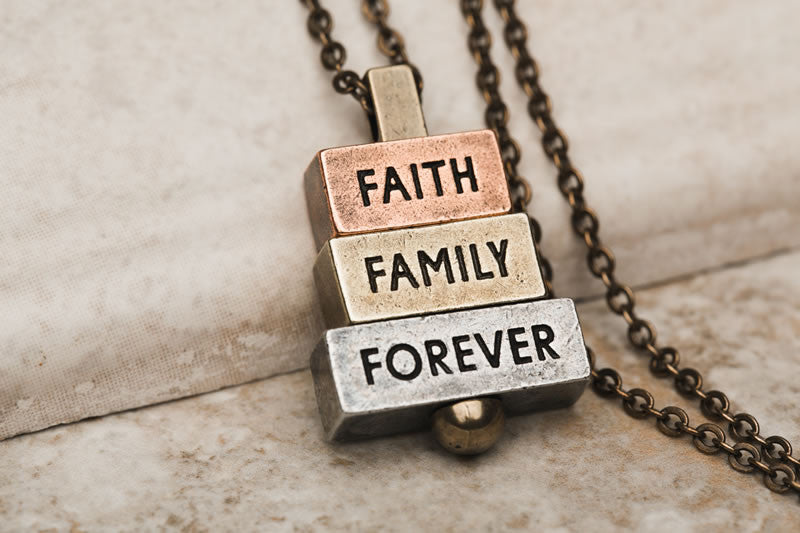 "Faith Family Forever" 212west.com personalized pendants