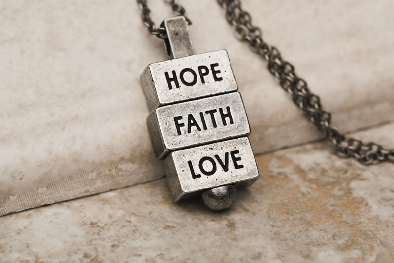 "Hope Faith Love" - 212west.com personalized necklace