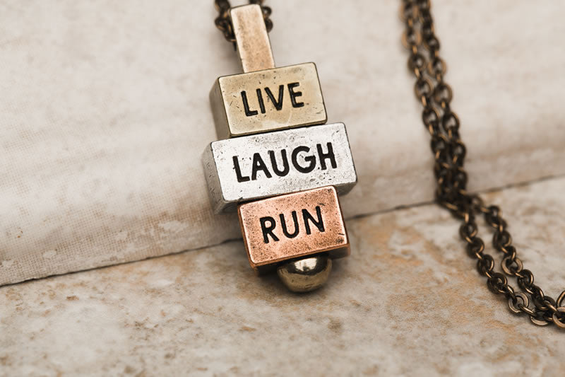 "Live Laugh Run" 212west.com necklace