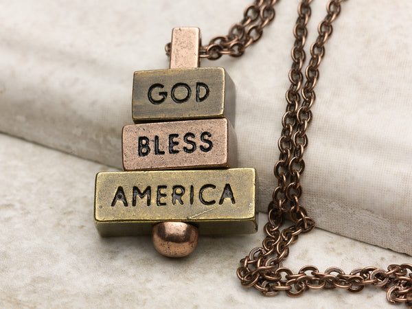 "America" Word Brick - 212west.com Women Necklace and Pendant